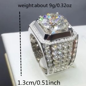 Mens Glossy Zircon Full Rhinestone Ring